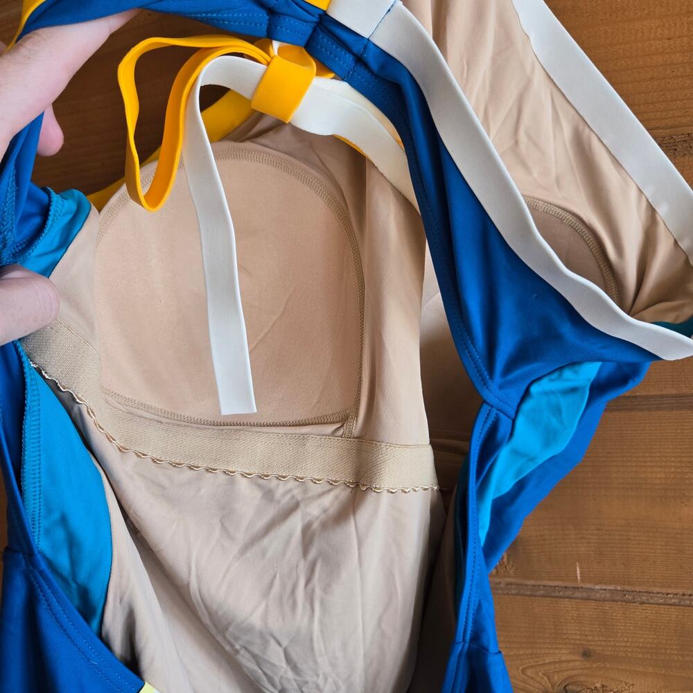 Summersalt One Piece Swimsuit Fused River Pacific Blue 12 Open Back Swim Beach - Picture 8 of 8